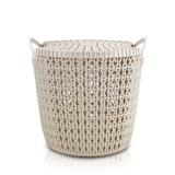 Cesto Organizador com Tampa P 6,3L Rattan Polipropileno Bege - Jacki Design
