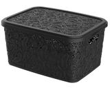 Cesto organizador multiuso renda floral preto 17lts uninjet