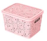 Cesto organizador multiuso renda floral rosa 5,5lts uninjet
