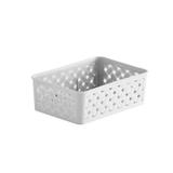 Cesto organizador rattan branco pequeno - Paramount