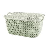 Cesto Organizador Rattan Com Tampa P - Verde - Jacki Design