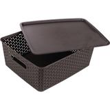 Cesto Organizador Rattan Pequeno Com Tampa - Plasnorthon