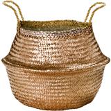 Cesto Organizador Seagrass Dourado 40X35X40Cm - Mart