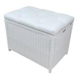 Cesto Puff Baú Organizador Roupa fibra sintetica 60x40x48 - Branco - Allstate