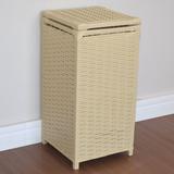 Cesto Roupa Junco Vime Fibra Sintética 30x30x60 Bege Palha - Atelie isa