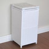 Cesto Roupa Junco Vime Fibra Sintética 30x30x60 Branco - Atelie isa