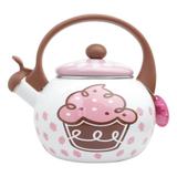 Chaleira Cupcake Decor e Casa em Aço Esmaltado Com Apito 2,20 Litros - Decor casa