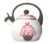 Chaleira Cupcake Decor e Casa em Aço Esmaltado Com Apito 2,20 Litros - Decor casa