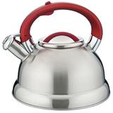 Chaleira Diletta 3 Litros Fundo Triplo Aço Inox Vermelha Mor