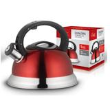 Chaleira em Inox com apito Vermelha 3 Litros CLASS HOME