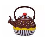 Chaleira Esmaltada com Apito 1,6 Litros Decorada Brigadeiro - Casita