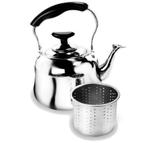 Chaleira Inox 1 Litro com Apito e Coador Fogão de Indução. - Ke home