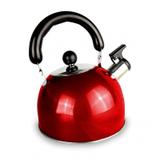 Chaleira Inox Basic Collor - 2L- BaKehome -Vermelha