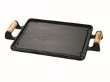 Chapa Bifeteira De Ferro Fundido Com Alça De Madeira 30x30cm - Panela Mineira - Panela mineira / fumil