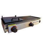 Chapa Gás Lanche Hamburguer 2 Bocas 30x65 C/ Abafador E3.0 - Spaçoshop