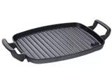Chapa Grill Estriada Ferro Fundido Alça de Ferro Panela Mineira 30x24cm