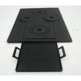 Chapa para fogao a lenha 04 furos com picanheira 69x49cm - Tekfort