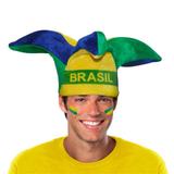 Chapéu Bobo da Corte Verde, Amarelo e Azul Brasil - Festabox