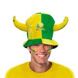 Chapéu Cartola Alta com Chifre Verde e Amarelo Brasil CP231 - Festabox