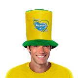 Chapéu Cartola Alta Verde e Amarelo Brasil CP201 - Festabox