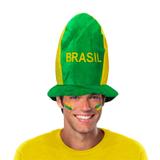 Chapéu Cartola Alta Verde e Amarelo Brasil CP226 - Festabox