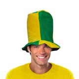 Chapéu Cartola Alta Verde e Amarelo Brasil - Festabox