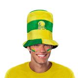 Chapéu Cartola Baixa Listras Verde e Amarelo Brasil CP234 - Festabox