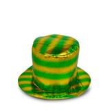 Chapéu Cartola Baixa Metalizada Verde e Amarelo - Brasil - Festabox