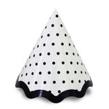 Chapéu de Aniversário Poá Branco e Preto 10 unidades Kid Art