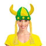Chapéu Viking com Trança Verde e Amarelo Brasil CP216 - Festabox
