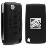 Chave Canivete Citroen C3 C4 Picasso 2001 A 2017 3 Botões Com Lâmina Para Alarme Preto - Prime
