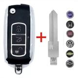 Chave Canivete Cromada Fiat Positron Palio Siena Uno Idea + Chip Code