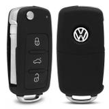 Chave Canivete Gol Voyage G6 G7 UP Jetta SpaceFox Amarok New Beetle 12 a 19 3 Botões + Lâmina Preto - Ha imports