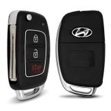 Chave Canivete Hyundai HB20 HB20S 2013 a 2018 3 Botões Com Lâmina Modelo Original Convencional Preta - Ha imports