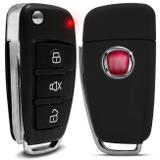 Chave Canivete Modelo Audi HCS Prata Controle para Alarmes Pósitron + Emblema Fiat - F.s.