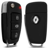 Chave Canivete Modelo Audi HCS Prata Para Alarmes Pósitron + Emblema Renault - F.s.