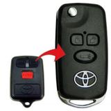 Chave Canivete p/ Adaptação Toyota - 3 Botões Corolla/Filder (Até 2009)