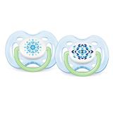 Chupeta 2 Unidades Bico de Silicone Azul com Verde 0 à 6 Meses Avent