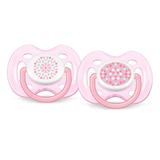 Chupeta 2 Unidades Bico de Silicone Rosa 0 à 6 Meses Avent