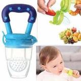 Chupeta Alimentadora Bebê Frutas Bico Silicone Azul - Mc