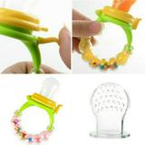 Chupeta Alimentadora com Chocalho e Bico de Silicone Babypop JBTP8088 Azul