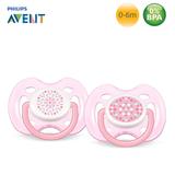 Chupeta AVENT Freeflow Contemporânea BPA FREE de 0 à 6 meses - 2 un - Rosa