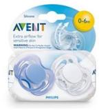 Chupeta Avent Phillips Free Flow Azul E Branca 0-6M 02 peças SCF178/23