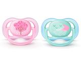 Chupeta AVENT Ultra Soft Air Dupla Decorada 0 a 6 meses Rosa