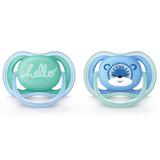Chupeta AVENT Ultra Soft Air Dupla Decorada 6-18 meses Azul