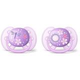 Chupeta AVENT Ultra Soft Dupla Decorada - 6 a 18 meses Lílas