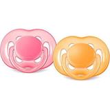 Chupeta BPA Free C/ 2 Und Rosa E Laranja 6 A 18 Meses -Philips Avent