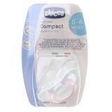 Chupeta Compact Chicco Rosa Silicone Tam1 0-6m 1 unidade