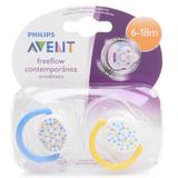 Chupeta Contemporanea 6-18 Meses Philips AVENT SCF180/24 AZUL/AMARELO - 2 Unidades