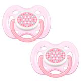 Chupeta Contemporânea FreeFlow - 0 a 6 Meses - Double Pack - Rosacom Bolinhas - Philips Avent